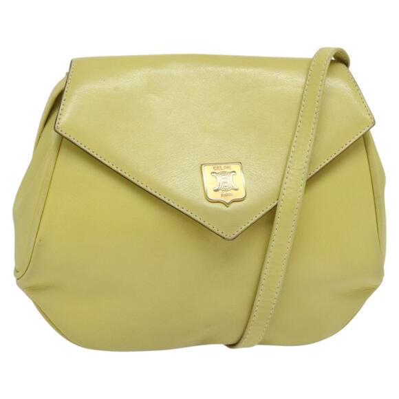 CELINE Shoulder Bag Leather Yellow Gold - Picture 1 of 13
